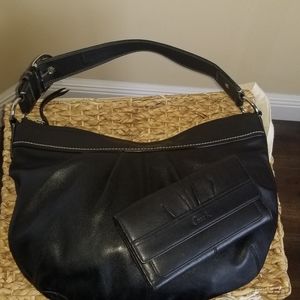 Leather Coach Purse and Wallet Set
